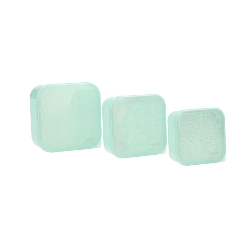 Tutete Set 3 Lancheiras Glitter Aqua