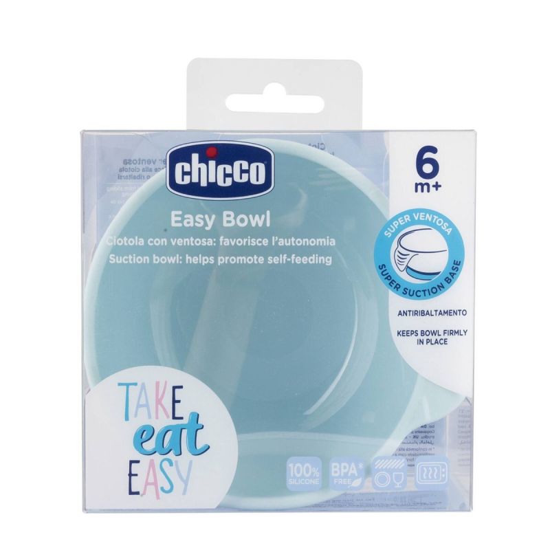 Chicco Take Eat Easy Tigela Silicone Azul 6m+
