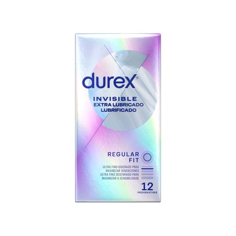 Durex Invisible Extra Lubrificado – 12 Preservativos