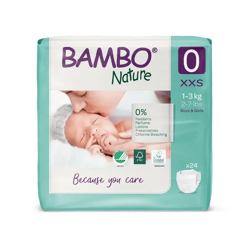 Bambo Nature Fraldas Prematuro T0 (1-3Kg) 24 un.