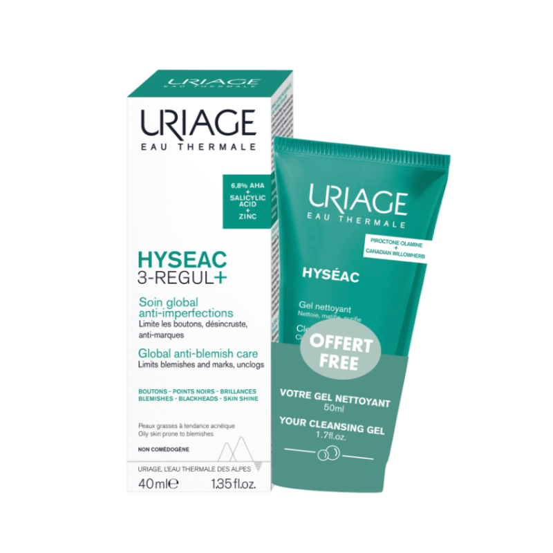 Uriage Hyséac 3-Regul+ 40ml + Gel De Limpeza 50ml