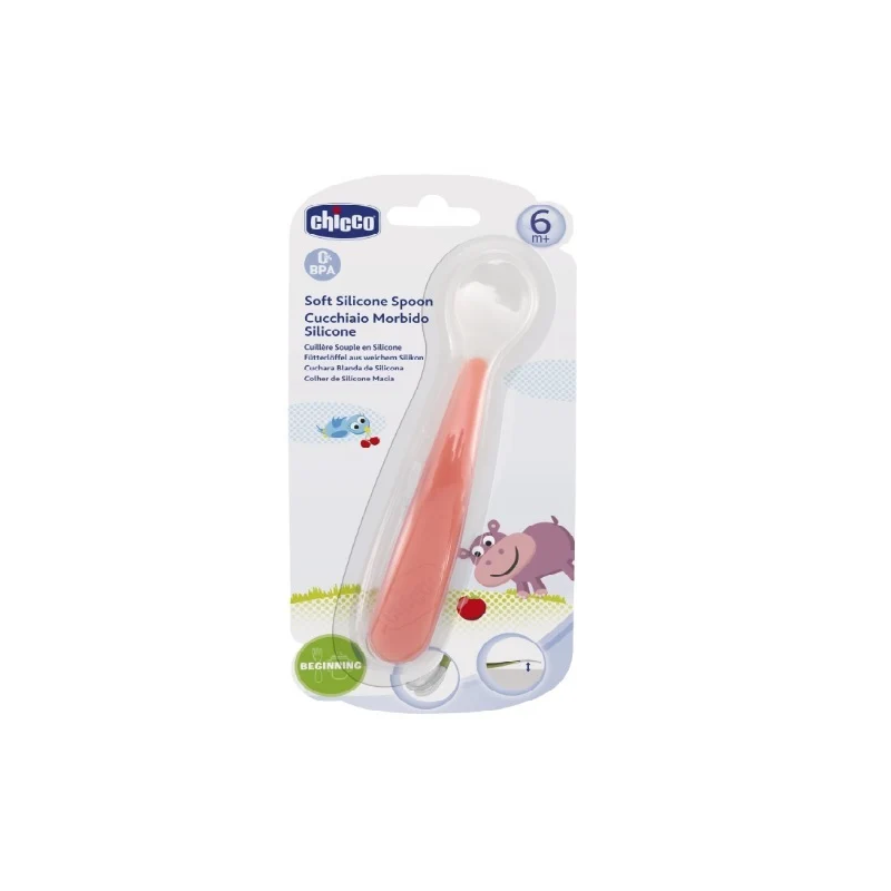 Chicco Colher de Silicone 6m+ Vermelha