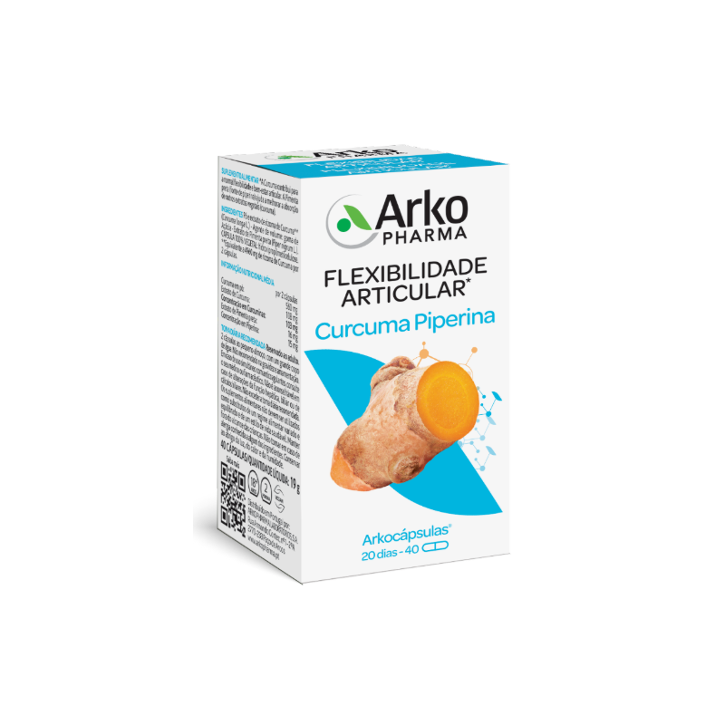 Arkopharma Flexibilidade Articular Cúrcuma Piperina – 40 Cápsulas