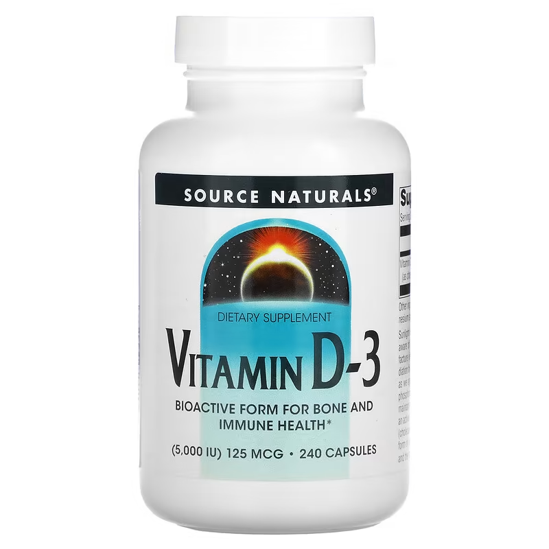 Source Naturals Vitamina D3 5000UI – 240 cápsulas