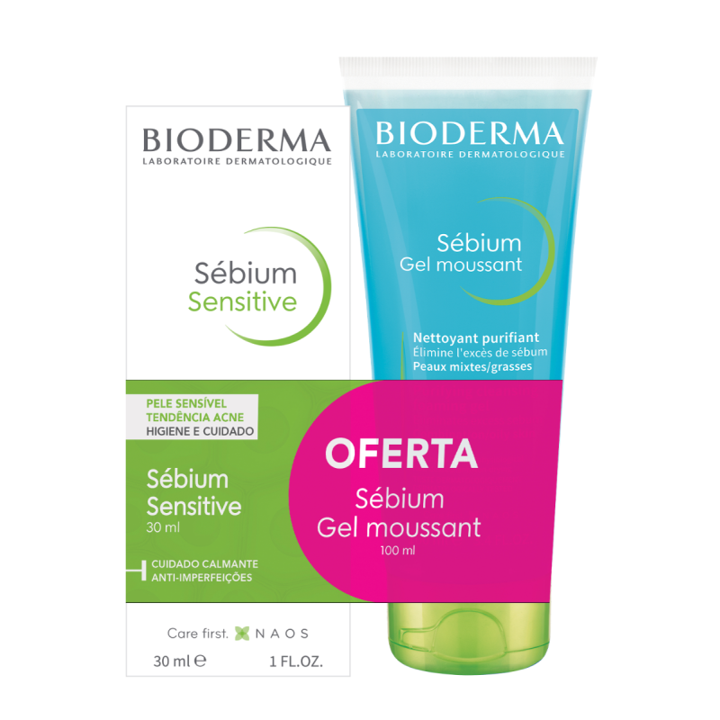 Bioderma Sébium Sensitive 30ml + Oferta Sébium Gel Moussant 100ml