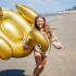 Swim Essentials Golden Swan – Flutuador Insuflável Dourado 150 cm