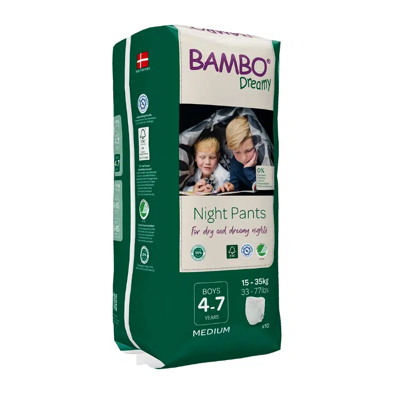 Bambo Dreamy Night Pants 4-7 Anos 15-35kg Menino 10 Un.
