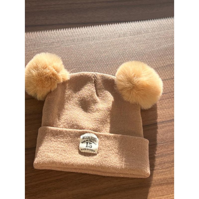 Gorro Moonlight com Pompons-Bege