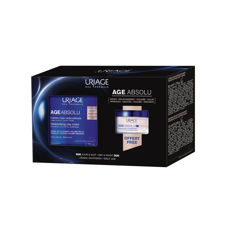 Uriage Age Absolu Creme Rosa 50ml e Máscara Noite 15ml Coffret