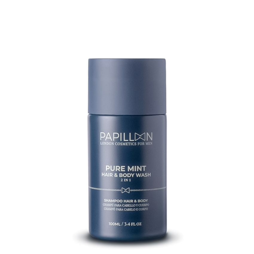 Papillon Pure Mint Shampoo Cabelo, Barba e Corpo 100ml
