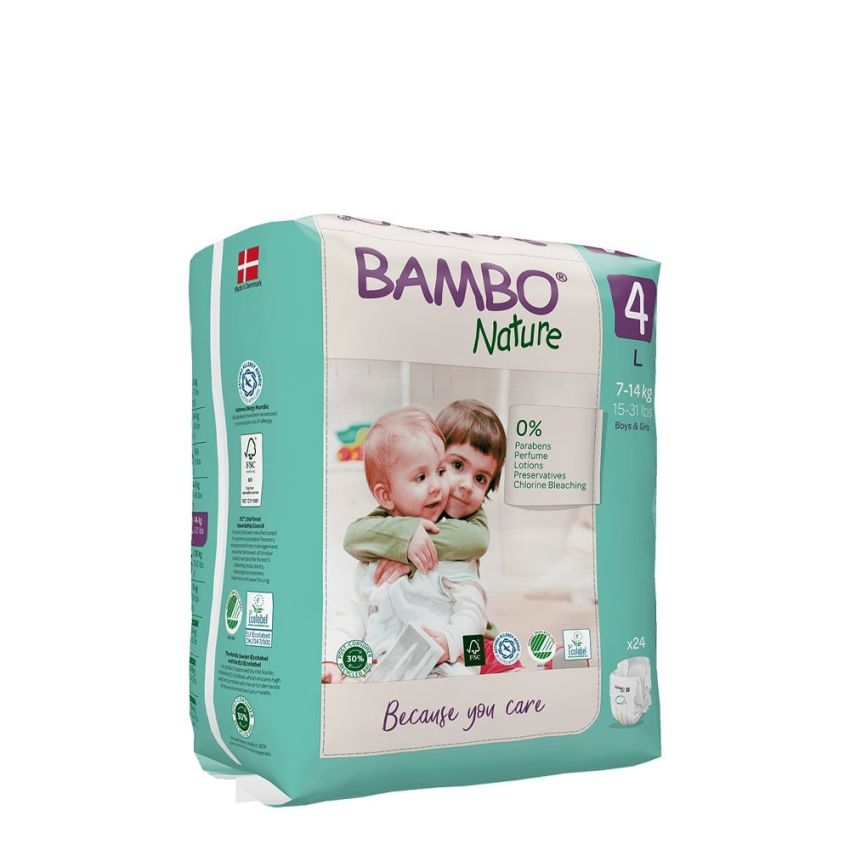 Bambo Nature Fraldas 4 (7-14 kg) 24 Unidades 