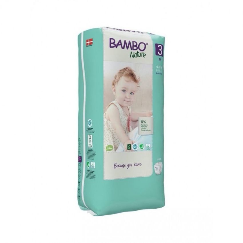 Bambo Nature Fraldas Tamanho 3 M 4-8Kg 52 Un.