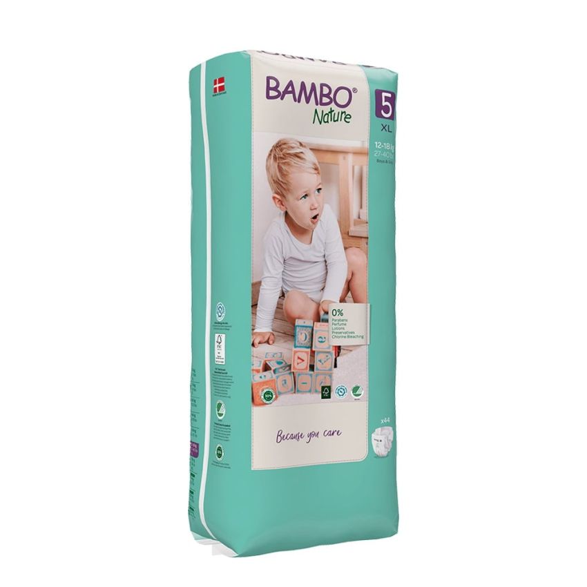Bambo Nature Fraldas Tamanho 5 XL (12-18Kg) 44 Un.