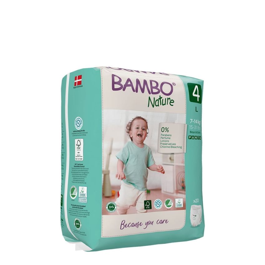 Bambo Nature Cuecas Fralda Tamanho 4 (7-12Kg) 20 un.