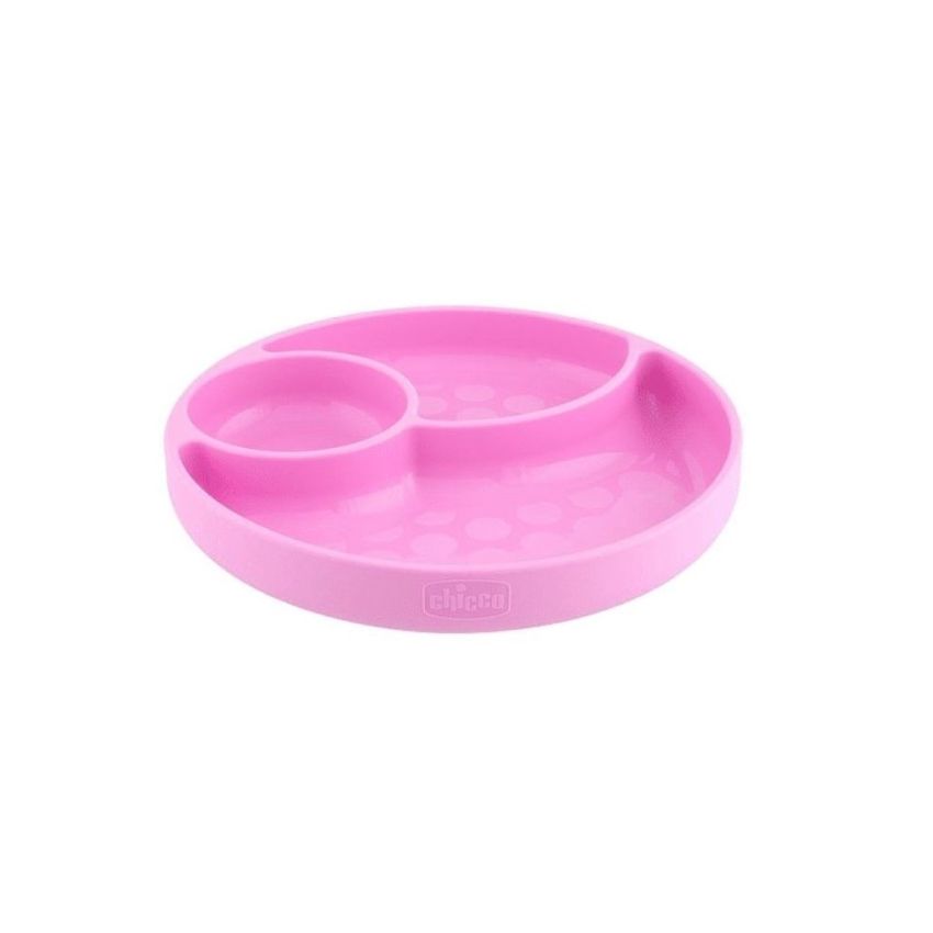 Chicco Take Eat Easy Prato Silicone Divisórias Rosa 12m+