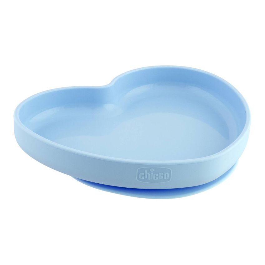 Chicco Take Eat Easy Prato Silicone Heart Azul 9m+
