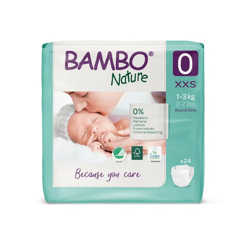 Bambo Nature Fraldas Prematuro T0 (1-3Kg) 24 un.