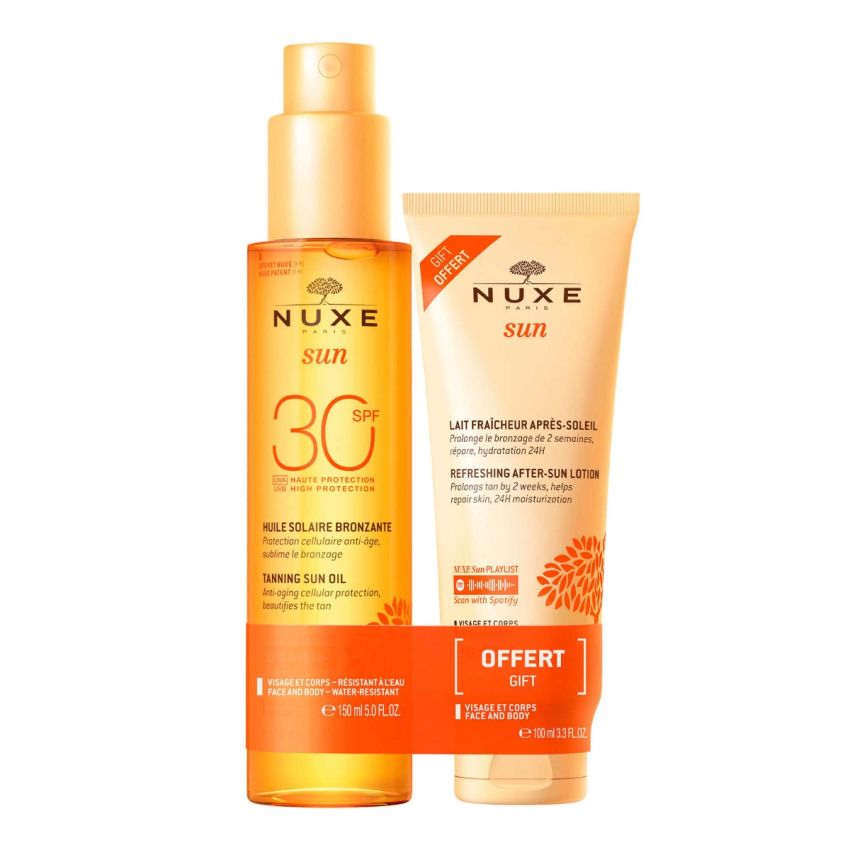 Nuxe Sun Óleo Bronzeador SPF30 150ml + Leite Pós-solar 100ml