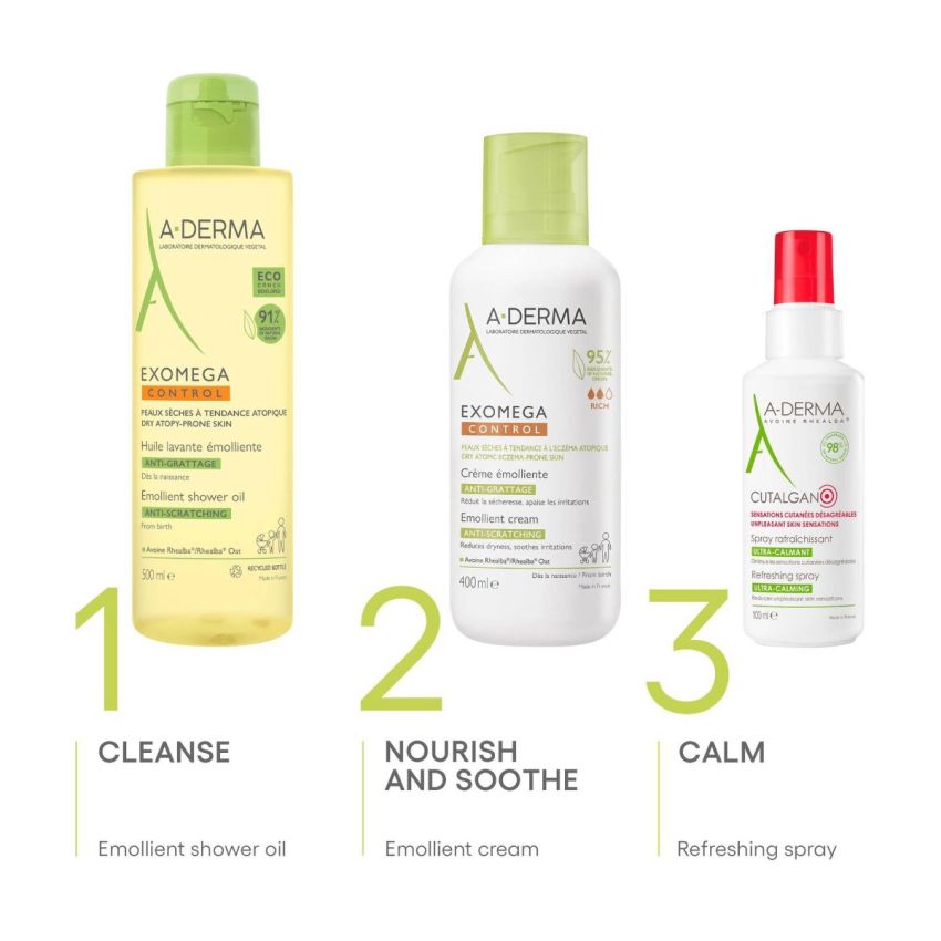 A-Derma Exomega Control Óleo de Banho Antiprurido Pele Atópica Recarga 500ml
