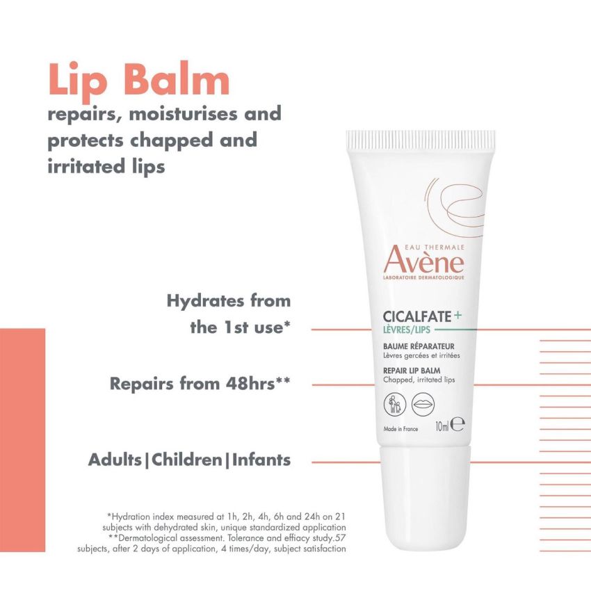 Avène Cicalfate+ Repair Lip Blam Bálsamo Repara e Protege Lábios Gretados 24H 10 ml  
