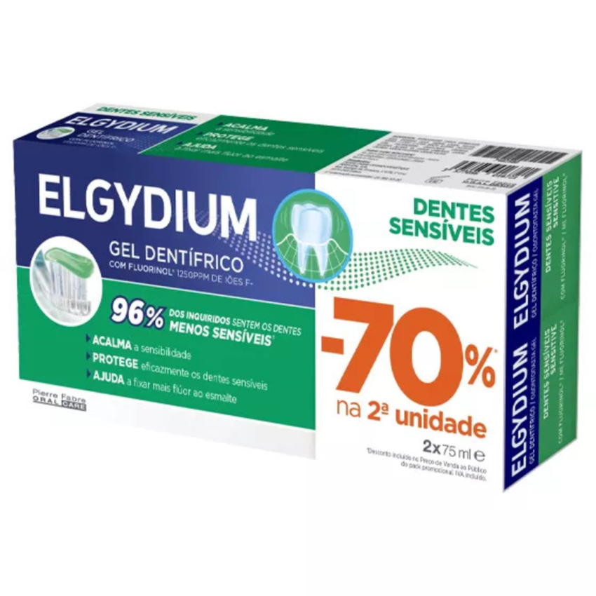 Elgydium Pasta de Dentes Dentes Sensíveis 2x75ml