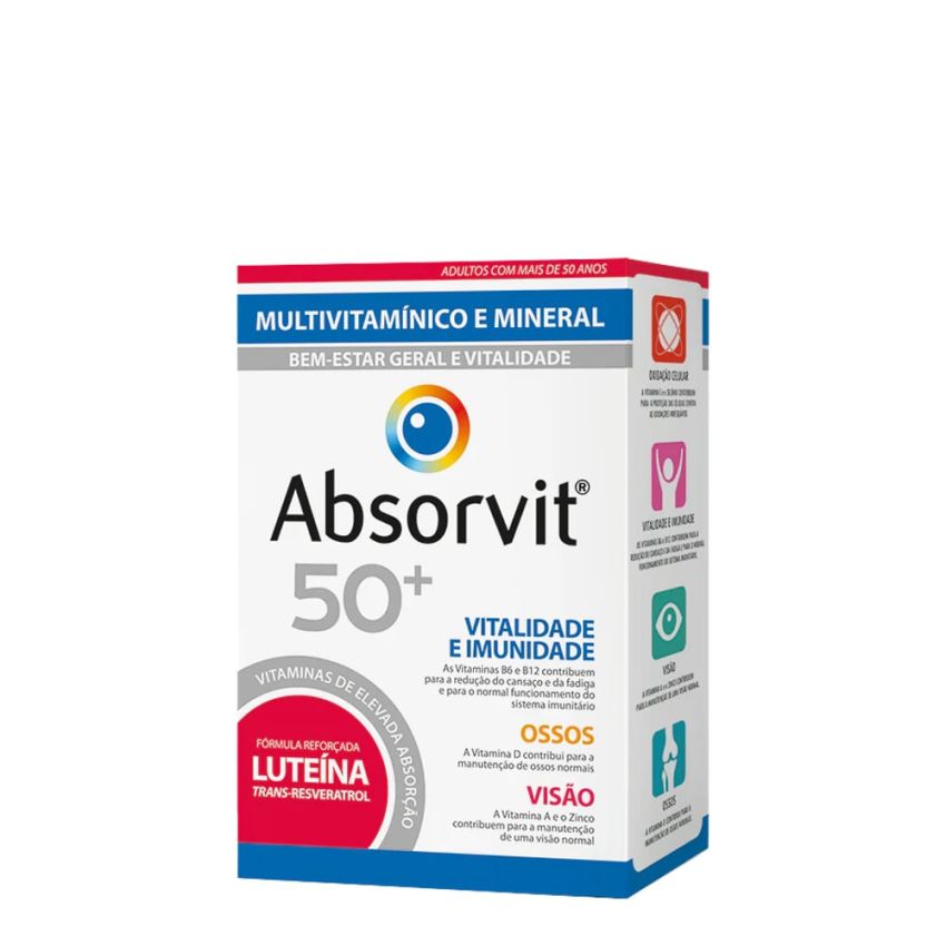 Absorvit 50+ Multivitaminico Mineral 30 Comprimidos