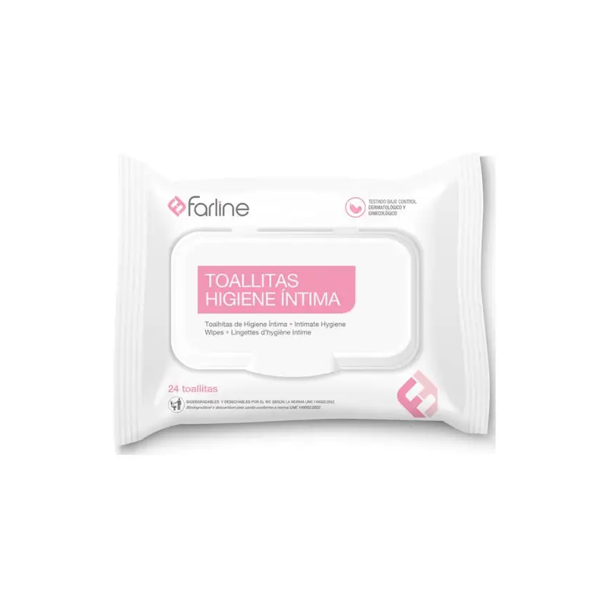 Farline Toalhitas Íntimas – Higiene Suave e Refrescante (24 unid.)