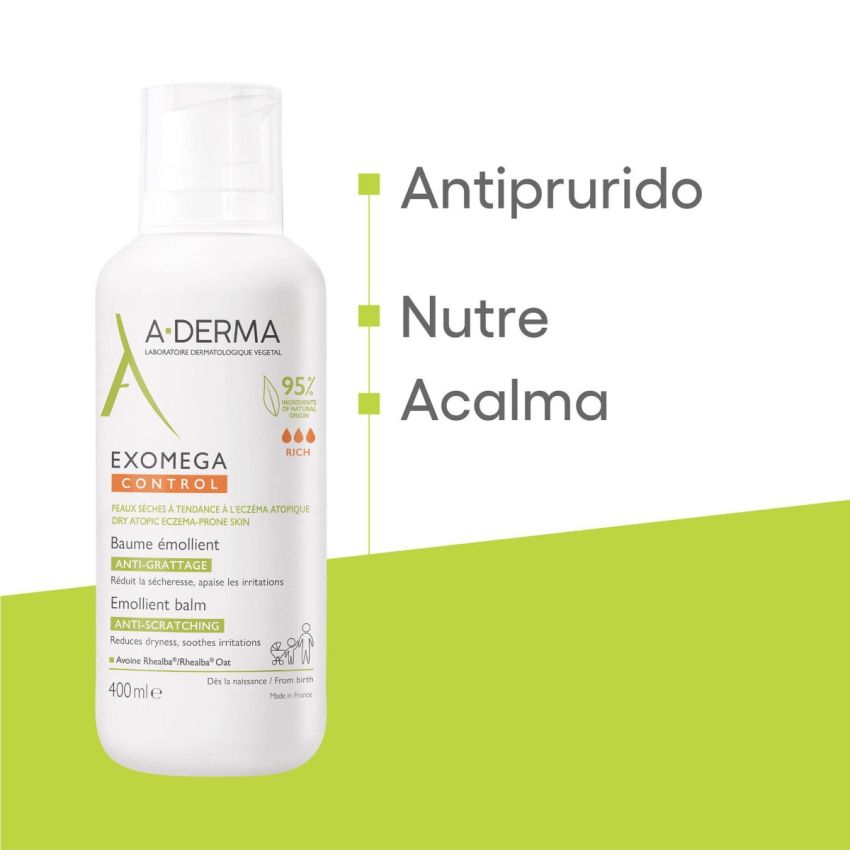 A-Derma Exomega Control Emollient Balm – Bálsamo Nutritivo Calmante 400ml