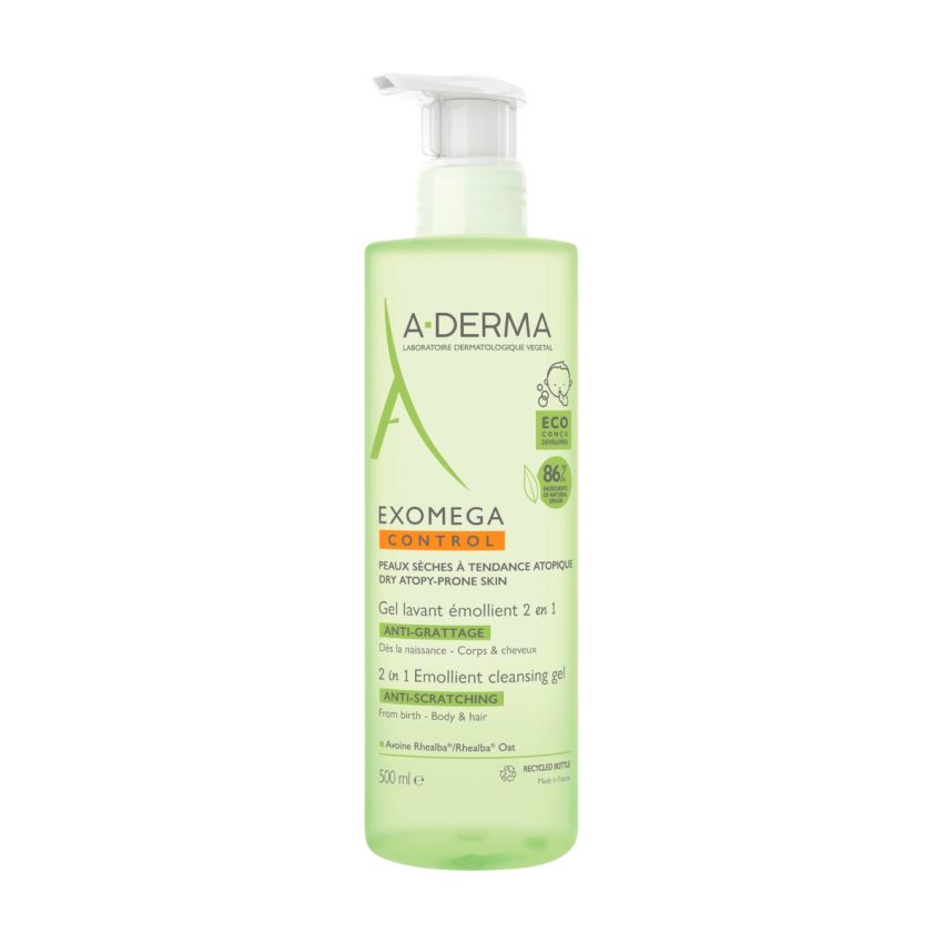 A‑Derma Exomega Gel Lavante Emoliente 2‑em‑1 – 500 ml