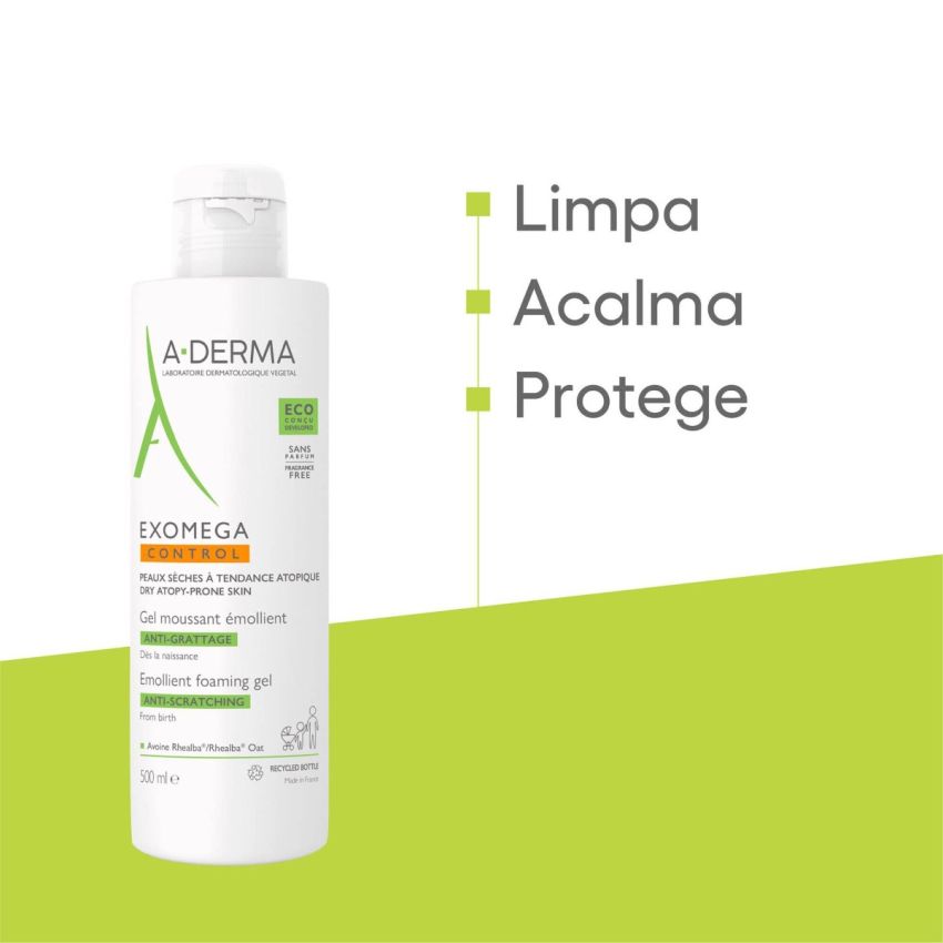 A-Derma Exomega Control Gel Espuma Emoliente 500ml