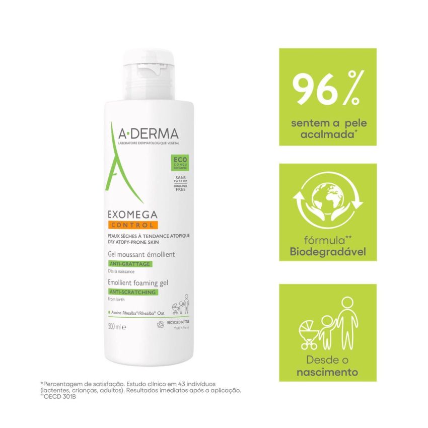 A-Derma Exomega Control Gel Espuma Emoliente 500ml