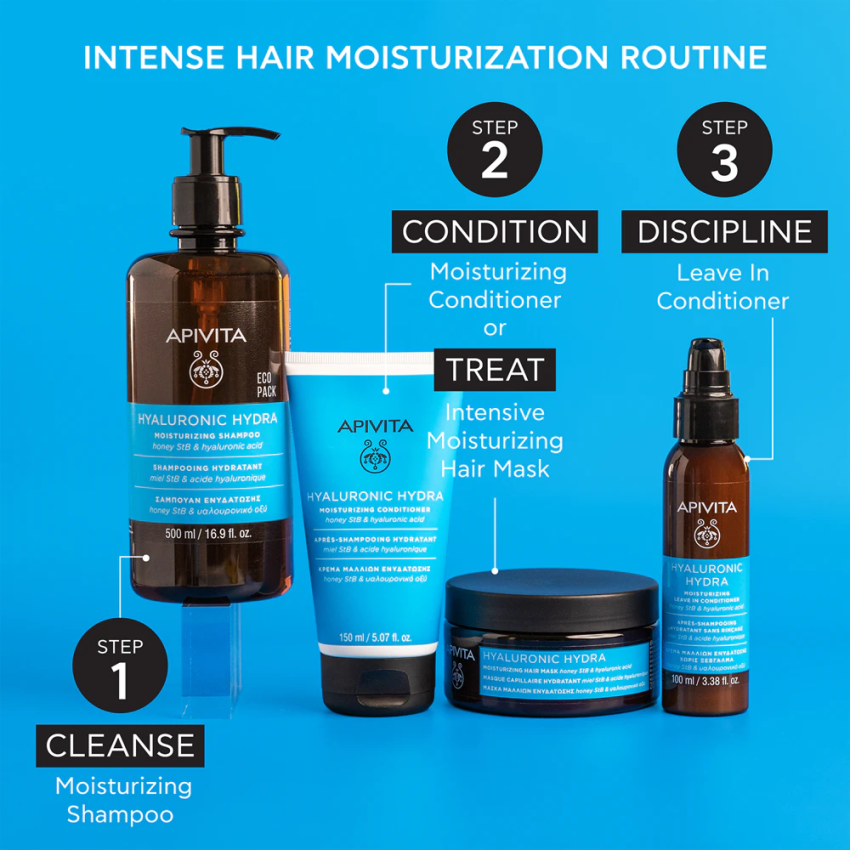  Apivita Hyaluronic Hydra Shampoo Hidratação – 500ml