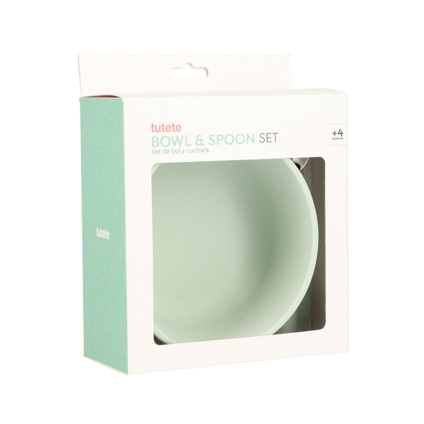 Tutete Conjunto de Tigela e Colher Sage 4m+