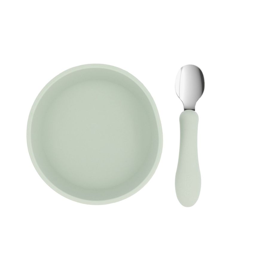 Tutete Conjunto de Tigela e Colher Sage 4m+