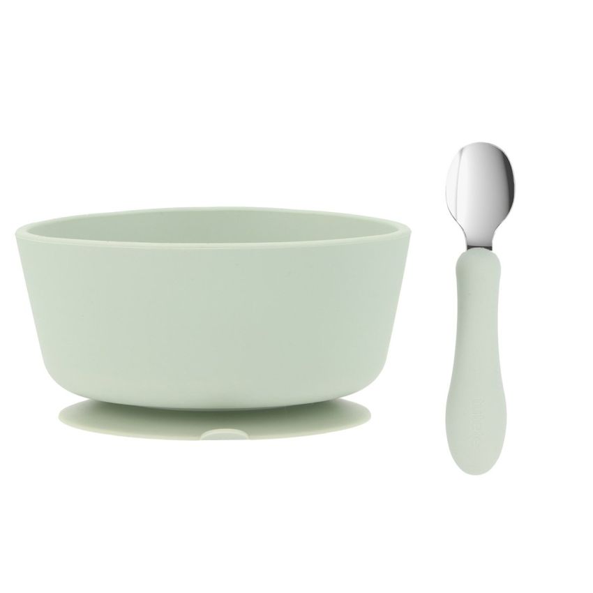 Tutete Conjunto de Tigela e Colher Sage 4m+