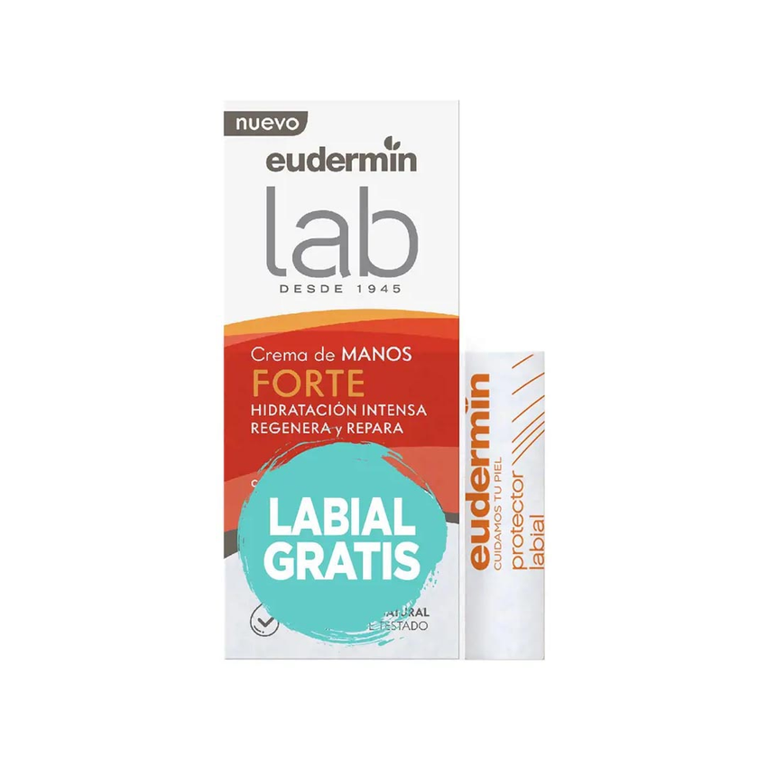 Eudermin Forte Creme de Mãos 75ml + Batom Labial Grátis – Nutrição e proteção intensa para mãos e lábios