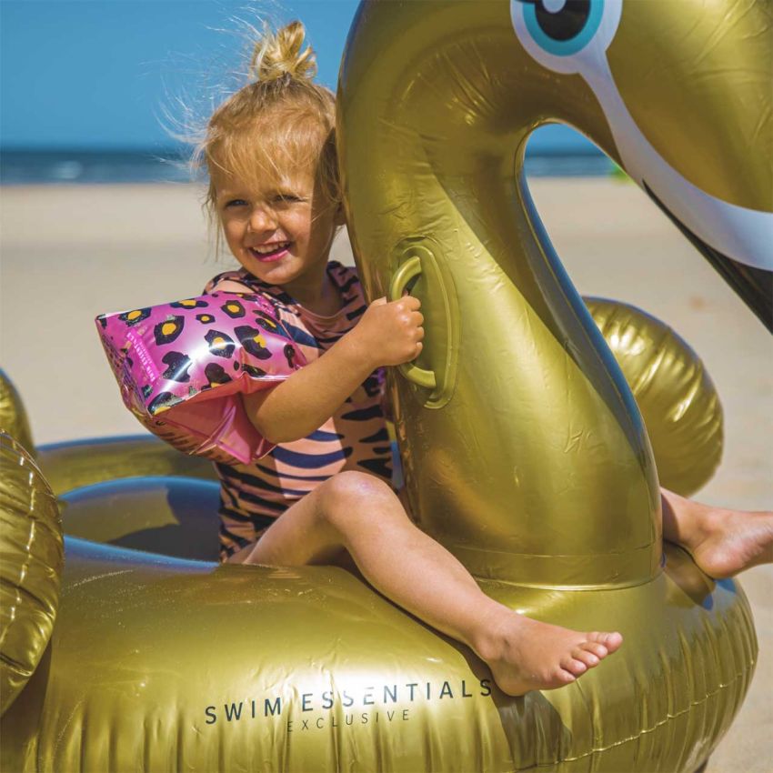 Swim Essentials Golden Swan – Flutuador Insuflável Dourado 150 cm