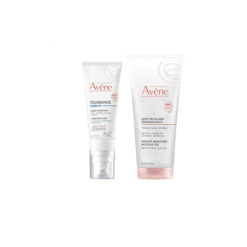 Avène Tolerance Hydra-10 Fluido Hidratante 40ml + Gel Micelar Desmaquilhante 100ml Coffret