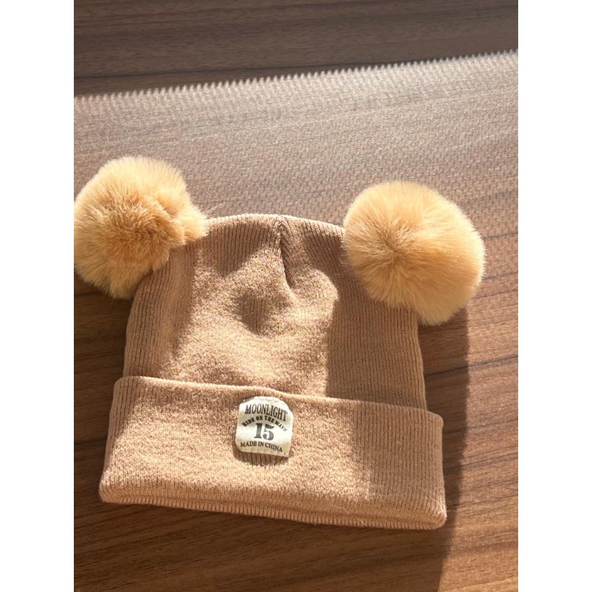 Gorro Moonlight com Pompons-Bege