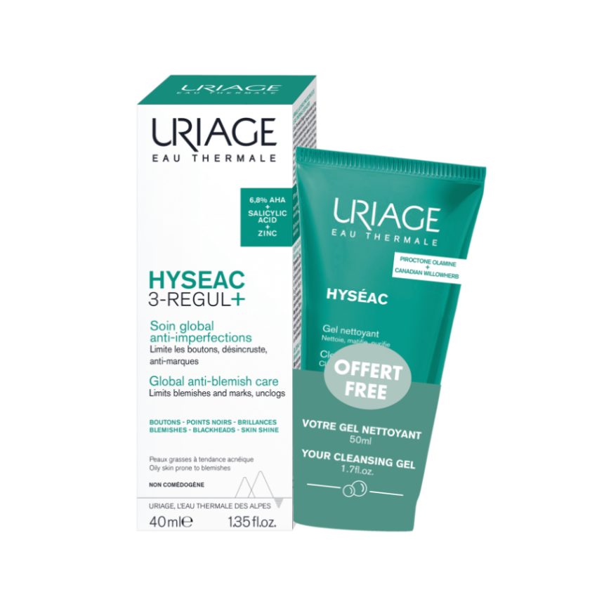 Uriage Hyséac 3-Regul+ 40ml + Gel De Limpeza 50ml