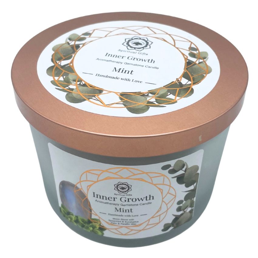 Spiritual Gifts - Vela Aromática com Pedras Crescimento Interior - Mint
