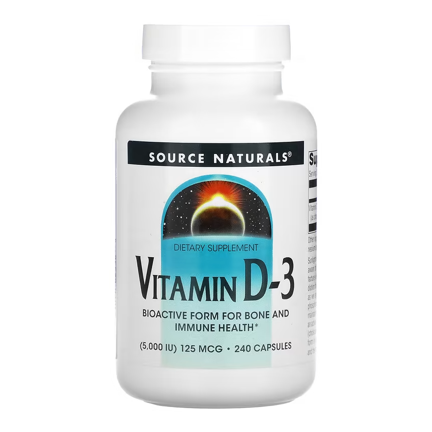 Source Naturals Vitamina D3 5000UI – 240 cápsulas