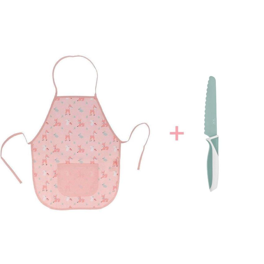 Tutete Kit de Cozinha Faca + Avental Deer Rose